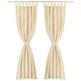MIKRO Satenske Zavjese 2 kom s Tregerima 140x225 cm Bež | shoptok.hr