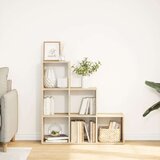 vidaXL Pregrada s knjižno omaro 3-nadstropna sonoma hrast 99x29x99 cm | Shoptok.si