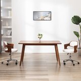 The Living Store Vrtljiv jedilni stol bel ukrivljen les in umetno usnje - Jedilni Stol, (21663132) | Shoptok.si