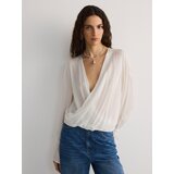 Reserved - Bluza od viskoze - krem | shoptok.hr