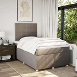 vidaXL Krevet s oprugama i madracem smeđesivi 120 x 190 cm od tkanine | shoptok.hr