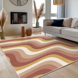 Mila Home Oker rumena/prašno rožnata pralna preproga 60x100 cm Creamy Strawberry Swirl – | Shoptok.si