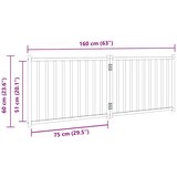  Vrata za pse sklopiva 2 panela crna 160 cm od masivna jelovina | shoptok.hr