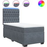  The Living Store Box spring postelja z vzmetnico temno siva 100x200 cm žamet - Box Spring Postelja, (21489908) | Shoptok.si