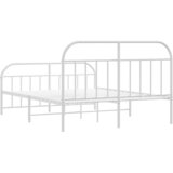  Metalni okvir kreveta uzglavlje i podnožje bijeli 140x200 cm | shoptok.hr