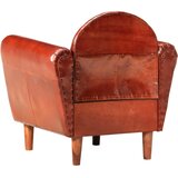  Zaobljena fotelja od prave kože 77 x 65 x 79 cm smeđa | Shoptok.si