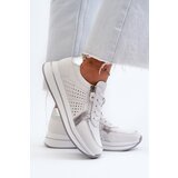 EVENTO Women's Leather Platform Sneakers White Ligustra | Shoptok.si