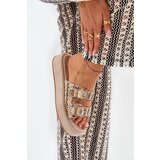Boto Women's Platform Sandals With Buckles And Weaving Khaki Limme | shoptok.hr