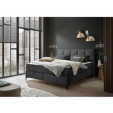 MID.YOU POSTELJA Z VZMETNICO 180 cm x 200 cm , tekstil, leseni material antracit | Shoptok.si