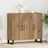 vidaXL stranska omara Artisan hrast Inženirski les, Kovina Velik Bife | Shoptok.si