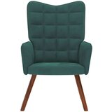 vidaXL Stol za sproščanje temno zelen žamet | Shoptok.si
