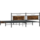 Metalni Kovinski posteljni okvir brez vzmetnice dimljen hrast 200x200cm, (21791569) | Shoptok.si
