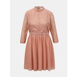 Vila Pink dress with lace top Mikada - Women | Shoptok.si
