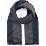 Ombre Elegant men's scarf with geometric patterns - navy blue-gray | Shoptok.si