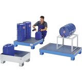 eurokraft basic Prestrezna kadica za 60 l, DxŠxV 800 x 1300 x 205 mm, s certifikatom, modro praškasto lakirana, brez mrežaste rešetke | Shoptok.si