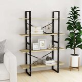 vidaXL ormarić za knjige s 4 razine boja hrasta 100x30x140 cm iverica | shoptok.hr