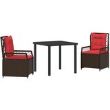  Komplet za jedilnico v vrtu 3 pcs Rjava poli ratan, (5000045489) | Shoptok.si