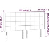  Uzglavlje crno 203 x 16 x 118/128 cm od tkanine | shoptok.hr