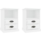 Maison Chic Dvo delni komplet Nočne omarice - Nočne mize bela 43x36x60 cm, (21688155) Cene