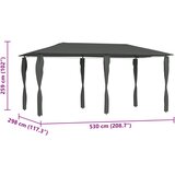  Sjenica s navlakama za stupove 2,98x5,3x2,59m antracit 160 g/m² | shoptok.hr