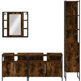  4-dijelni set kupaonskih ormarića boja dimljenog hrasta drveni | shoptok.hr