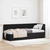  Kutni okvir kreveta s uzglavljem Crna 80 cm x 200 cm Baršun | shoptok.hr