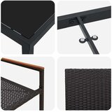 vidaXL 5-delni vrtni set za obedovanje Črn poli ratan | Shoptok.si