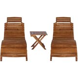  3-dijelna ležaljka za sunčanje sa stolićem od bagremovog drva | shoptok.hr