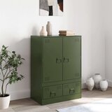  Visoka komoda maslinastozeleni 67 x 39 x 95 cm čelična | shoptok.hr