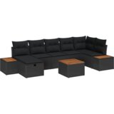 vidaXL 8-dijelni vrtni kauč set s jastučićima crni poli ratan | shoptok.hr