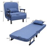  3 u 1 rastezljivi kauč, sklopiva stolica, fotelj, do 150 kg - plavi | shoptok.hr