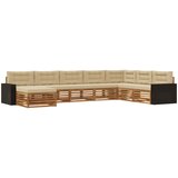  Set vanjskih sofa 8 kom. Prirodna i bež Čvrsto drvo akacije | shoptok.hr