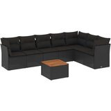  8-dijelni set vrtnih sofa od poliratana s jastucima crni | shoptok.hr