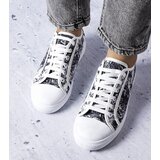 Gemre White and black fabric sneakers Aucoin | Shoptok.si
