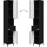 vidaXL Set namještaja za kupaonicu Zidne Crna Inženjersko drvo, Metal | shoptok.hr