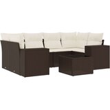 vidaXL 7-dijelni set vrtnih sofa od poliratana s jastucima smeđi | shoptok.hr