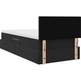  Postelja s shranjevanjem z vzmetnico Črna 90 x 190 cm Žamet, (5000100680) | Shoptok.si