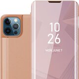 Cadorabo Case, združljiv z Apple v Kunzit Pink - Clear View Zrcalo Zaščitni pokrov s funkcijo stojala 360 stopinj zaščita, (20569895) | Shoptok.si