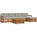 Set vanjskih sofa 6 kom. Prirodna i svijetlo siva | shoptok.hr