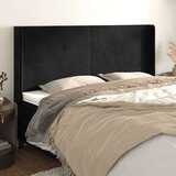  Uzglavlje s ušima crno 183x16x118/128 cm baršunasto | shoptok.hr