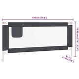  Sigurnosna ograda za dječji krevet tamnosiva 190x25 cm tkanina | shoptok.hr