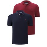 Dewberry DUAL SET T8561 MENS TSHIRT-BURGUNDY-NAVY BLUE Cijene