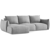 Makamii Svijetlo siva sklopiva kutna garnitura (s lijevim kutom/s ležaljkom) Leila – | shoptok.hr