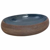 Nadgradni umivaonik smeđe-plavi ovalni 59x40x15 cm keramički | shoptok.hr