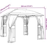  Sjenica s dvostrukim krovom i zidovima 2,94x2,94 m čelična | shoptok.hr