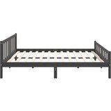  Posteljni okvir siv iz trdnega lesa 200x200 cm, (20643880) | Shoptok.si