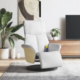 vidaXL Masažni naslanjač z naslonom za noge belo umetno usnje | Shoptok.si