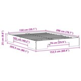  Posteljni okvir Rjava 150 x 200 cm Trdna borovina, (5000127395) | Shoptok.si