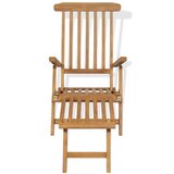  Ležalnik z naslonjalom za noge trdna tikovina | Shoptok.si