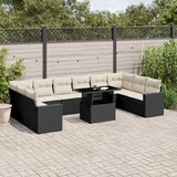 vidaXL 11-dijelni set vrtnih sofa od poliratana s jastucima crni | shoptok.hr